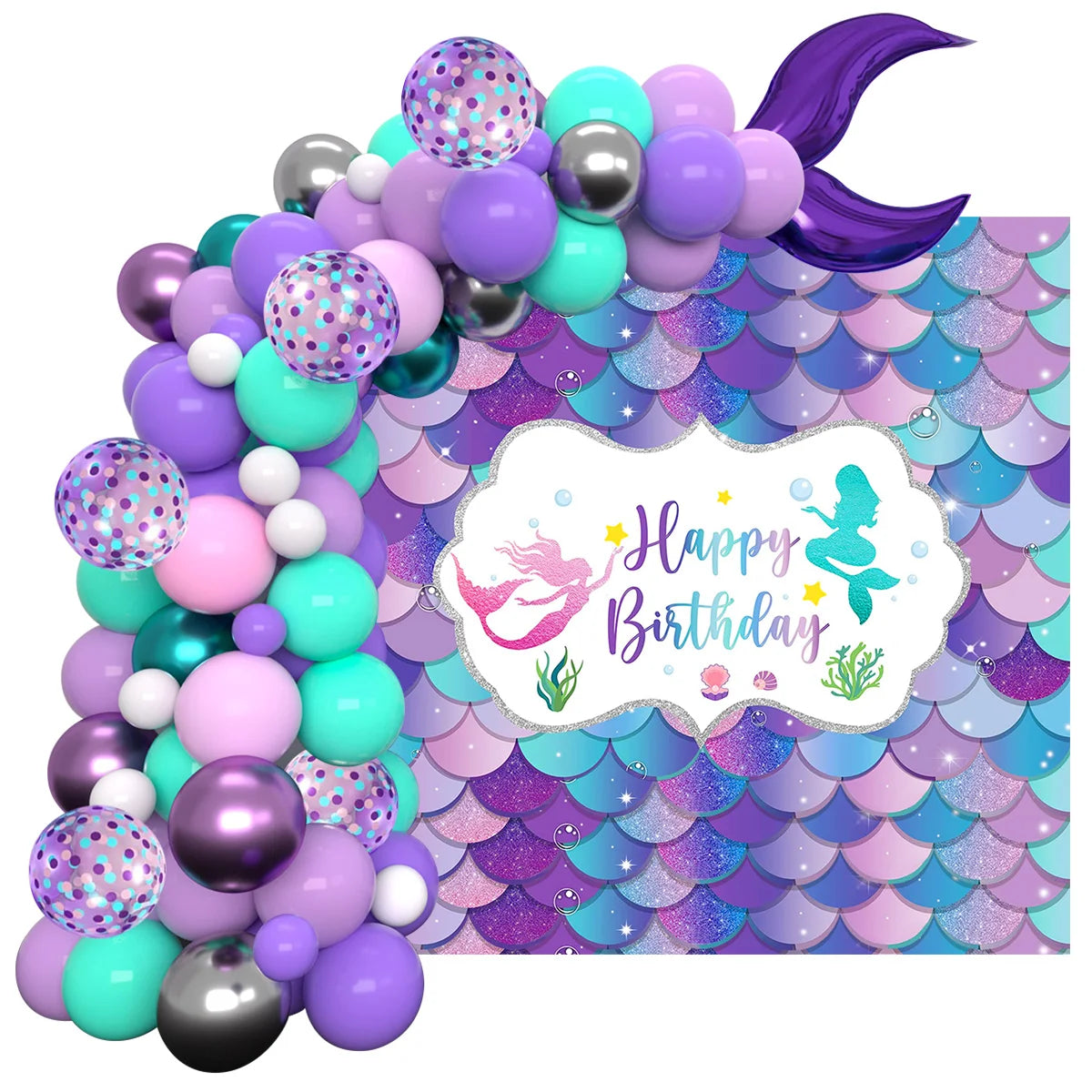 "Macaron Mermaid Balloon Arch Kit"