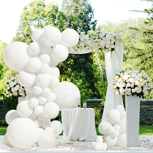 "White Gold Balloon Garland Kit for Parties" style 1