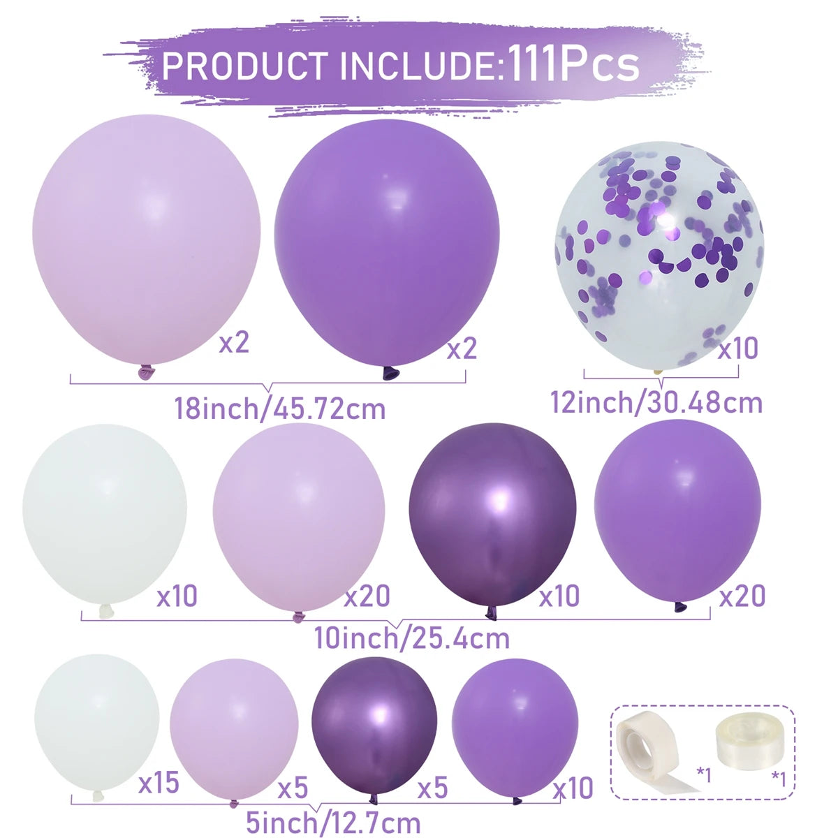 Purple Balloon Garland Kit for Parties & Events"