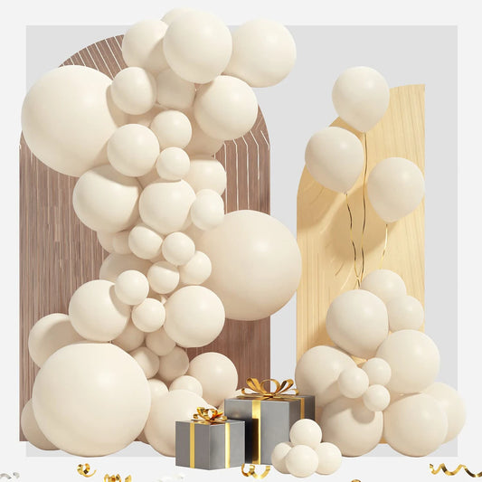 "White Gold Balloon Garland Kit for Parties" style 2