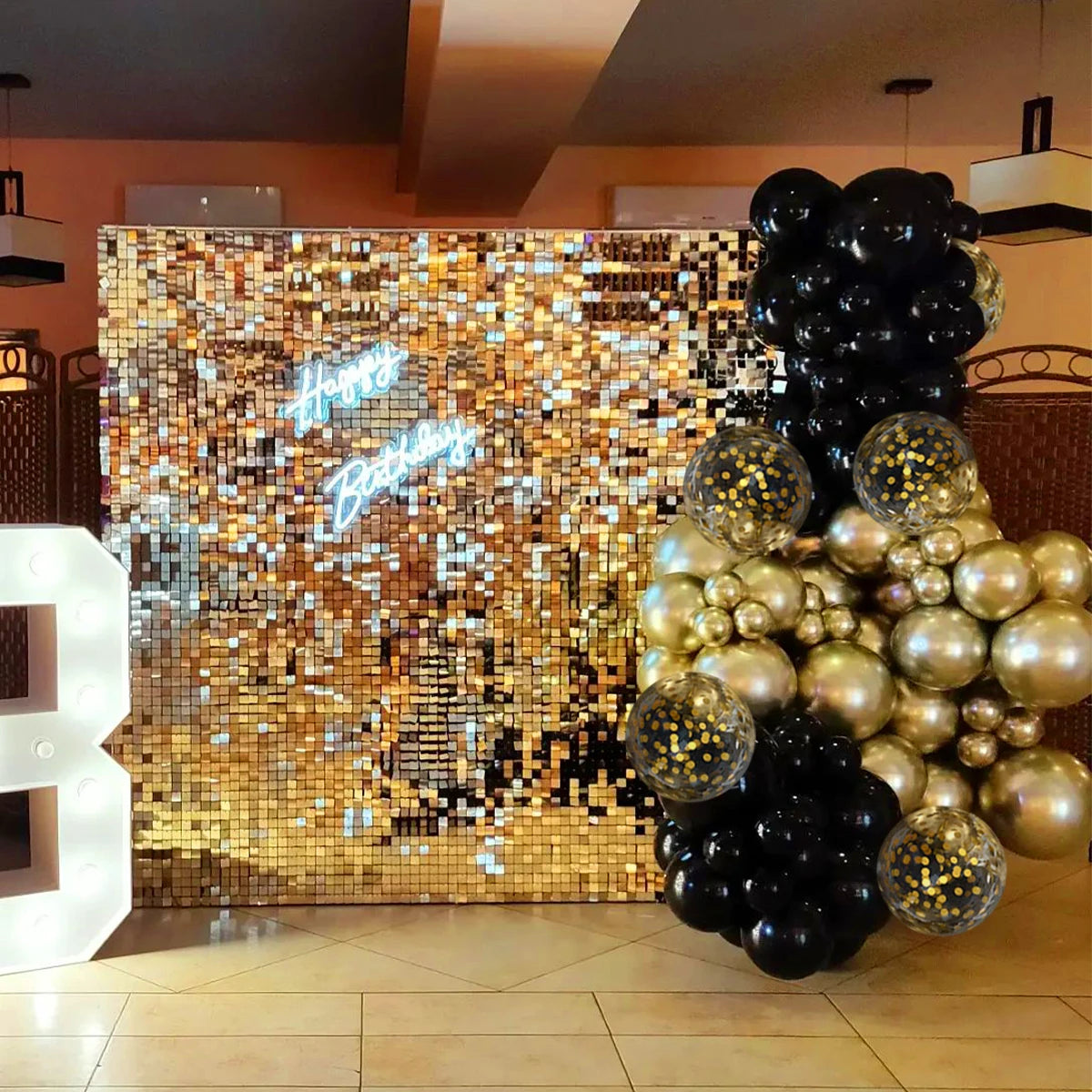 Black Gold Silver Balloon Arch Kit for Events & Celebrations