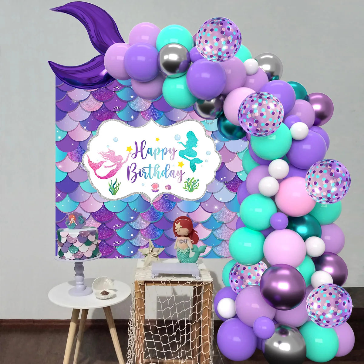 "Macaron Mermaid Balloon Arch Kit"